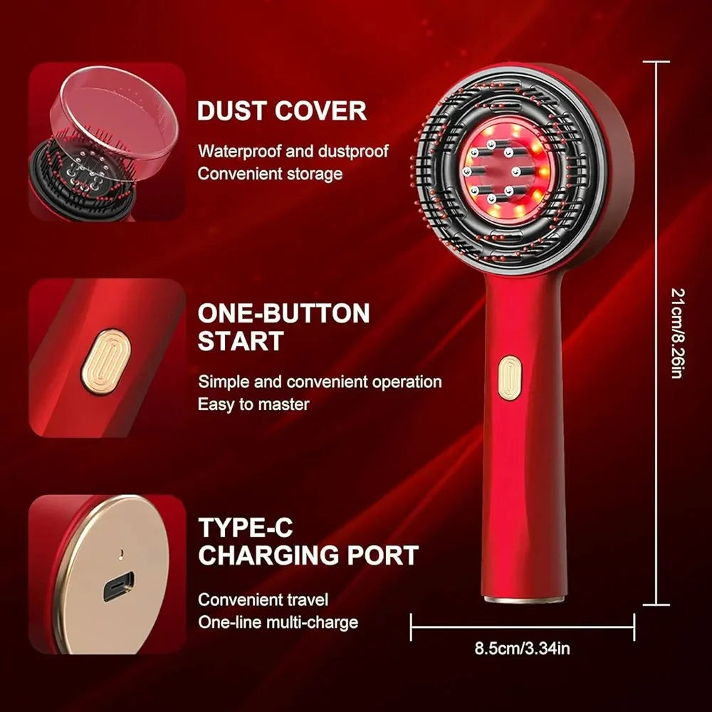 Waterproof Electric Head Massager Comb | Hair Growth & Stress Relief