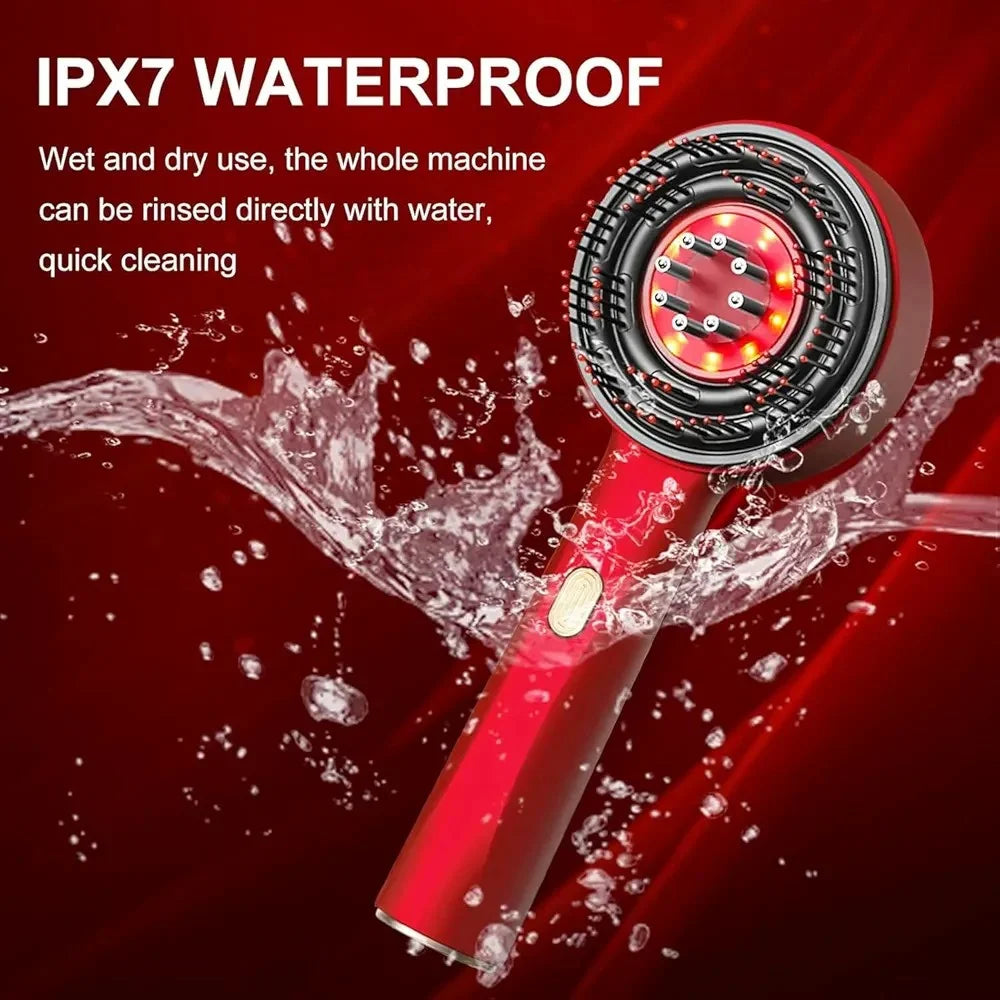 Waterproof Electric Head Massager Comb | Hair Growth & Stress Relief